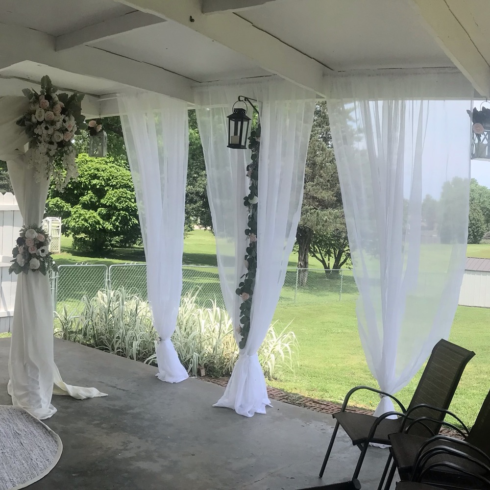 White sheer curtains- 6 sets. $10 each